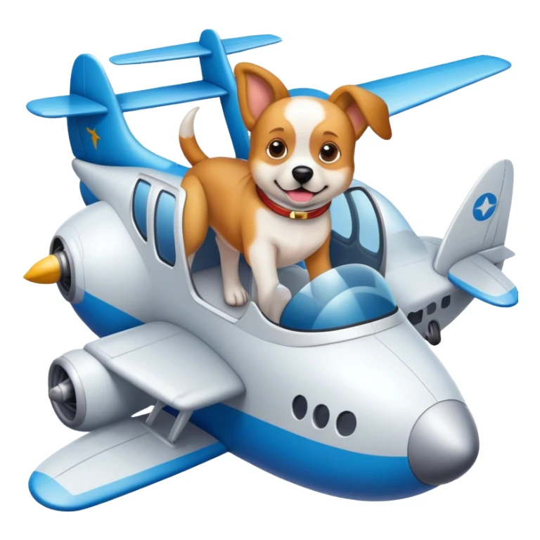 dog in a plane sticker