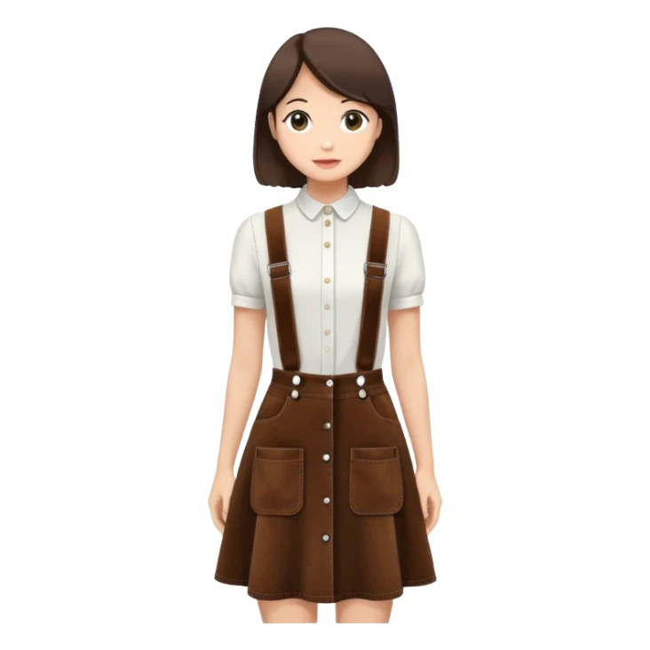 dark brown suspender skirt sticker