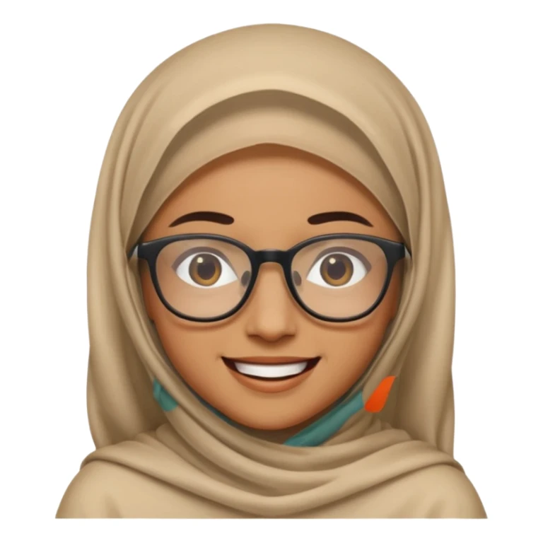 A veiled emoji wearing glasses sticker