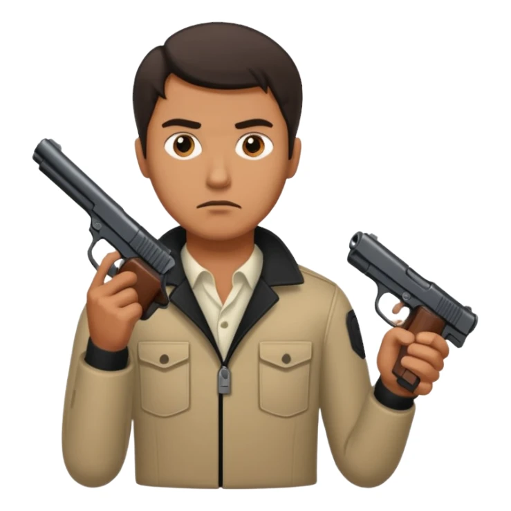 Hombre con pistola negra sticker