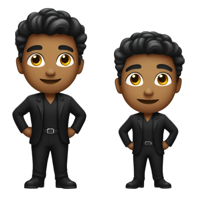 confident boy in black attire sticker