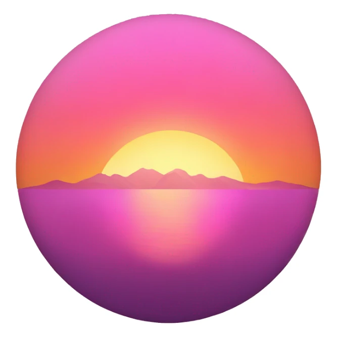 orange and pink sunset sticker