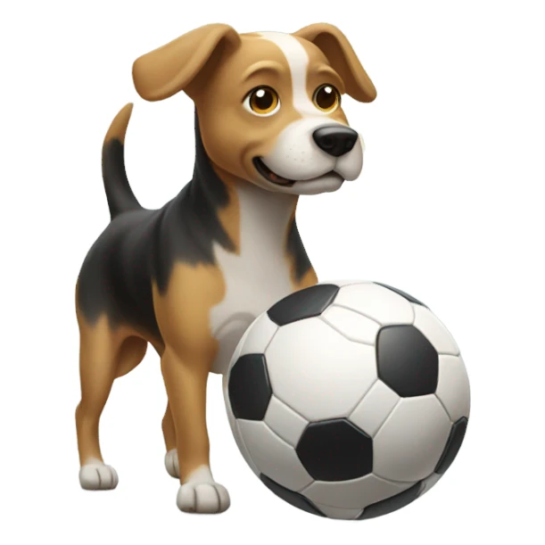 Dog playing soccer sticker