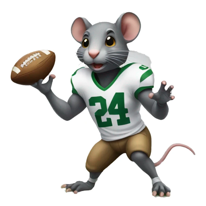 A rat playing football  sticker