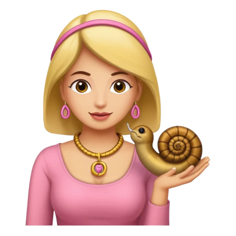 Rosa mujer comprando collares de caracol sticker