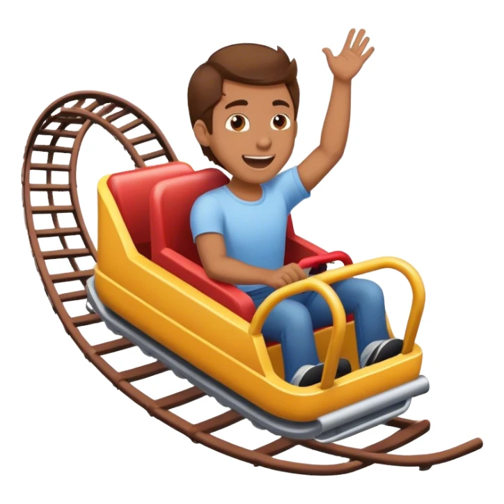 Man with brown hair riding a roller coaster  sticker