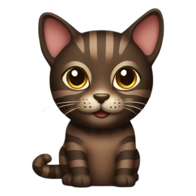 Dark Brown cat with stripes sticker