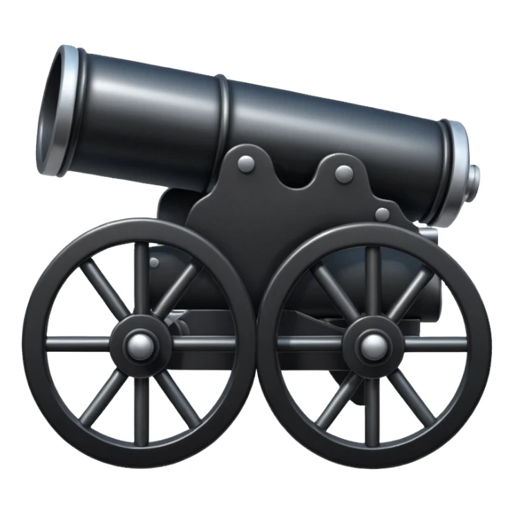 A black shiny cannon sticker