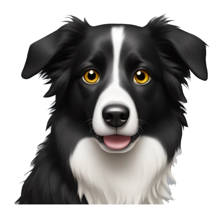 Black and white Border collie with black patch over left eye sticker