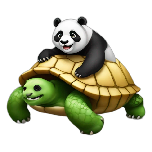 Panda sur tortue sticker