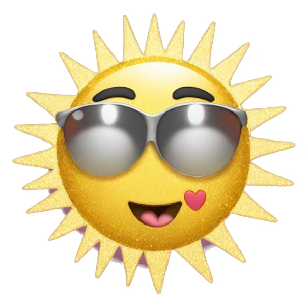 Sparkly sun blowing a kiss sticker