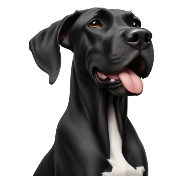 Black Great Dane blowing a kiss sticker