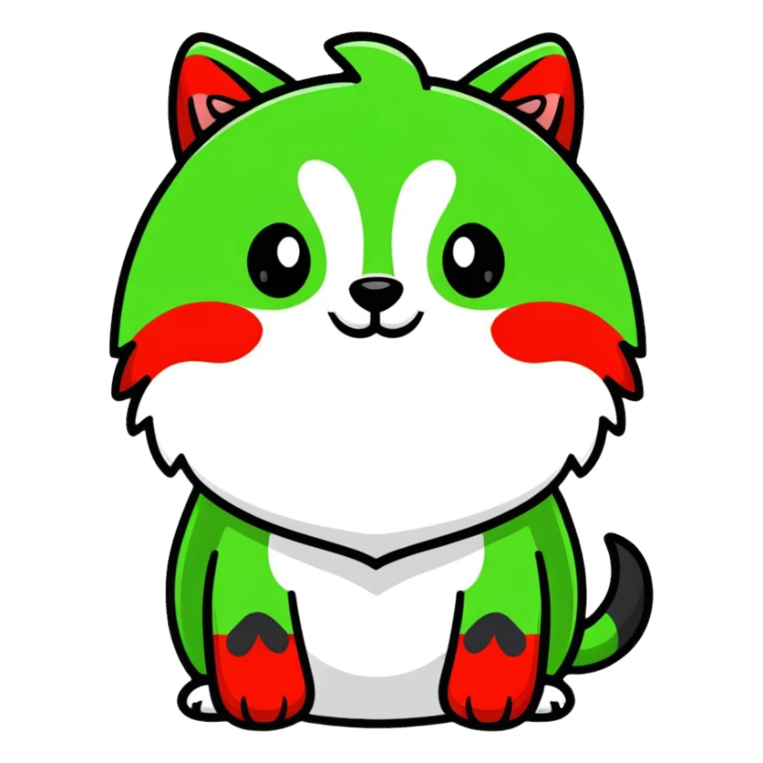 silly animal with Italian flag colors sticker