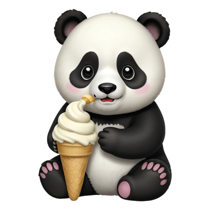 Panda eating ice cream sticker