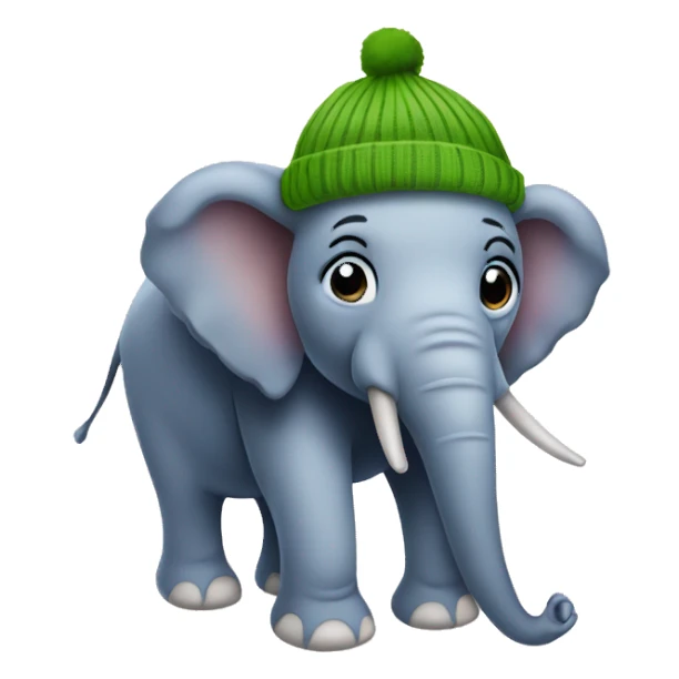 Elephant with a beanie sticker