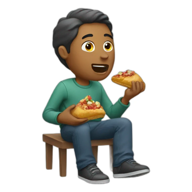 man eating a shoe sticker