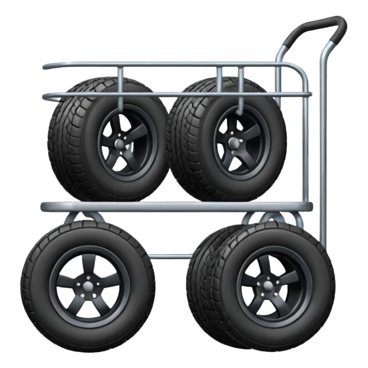 Trolley with tires sticker
