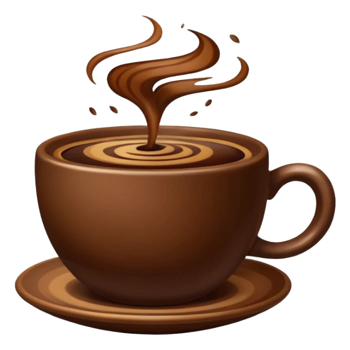 plain Coffee without Saucer, Brown Cup, no saucer. sticker