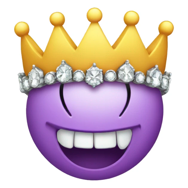 CREATE EMOJI WITH DIAMOND CROWN AND TEETH sticker