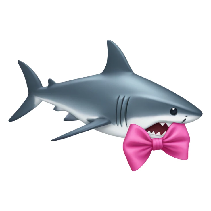 shark with a pink bow sticker