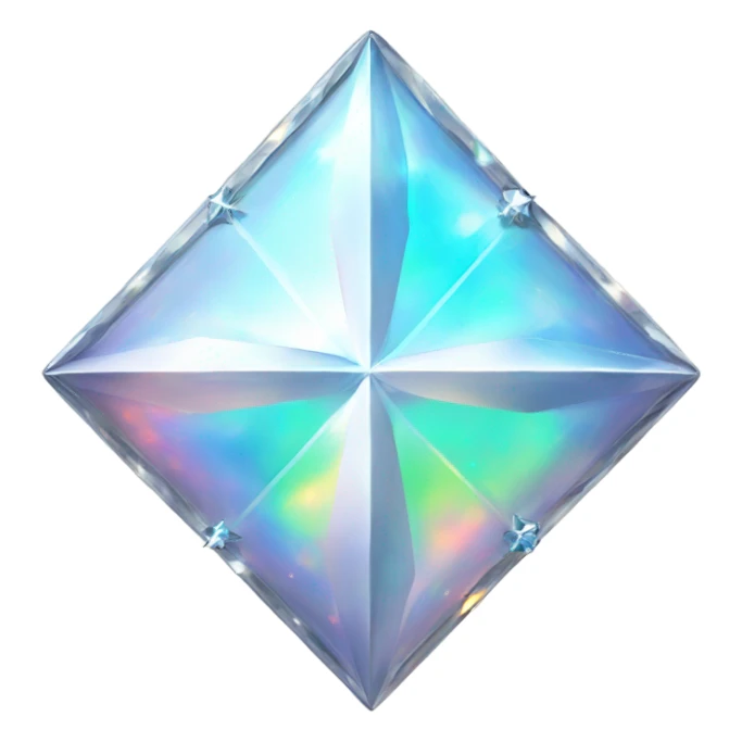 opal diamond chrome four-point star diamond sticker