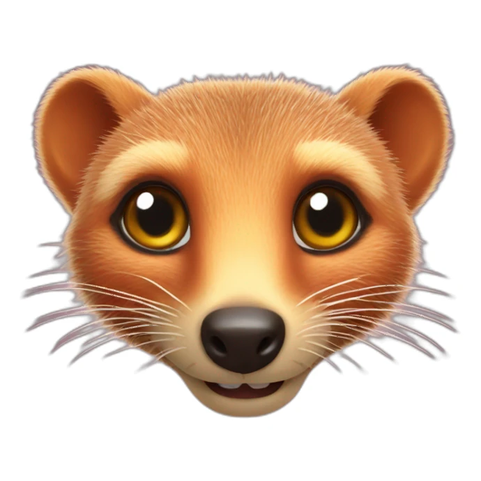 red cheerful smiling mongoose in bed sticker