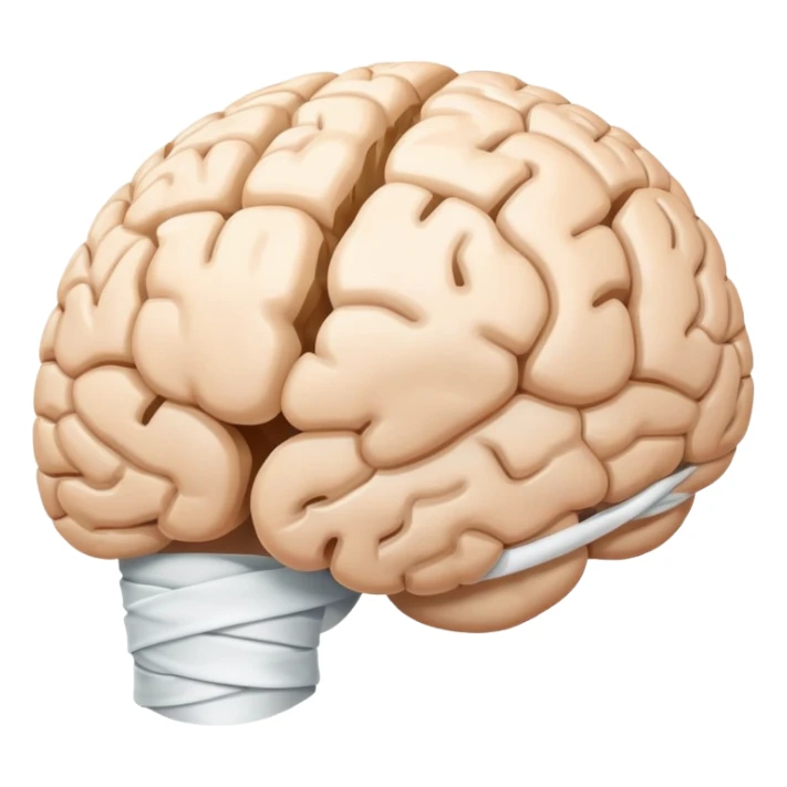 brain wrapped with a bandage sticker