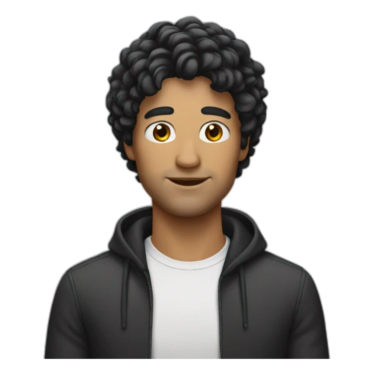 man with wig black haired sticker