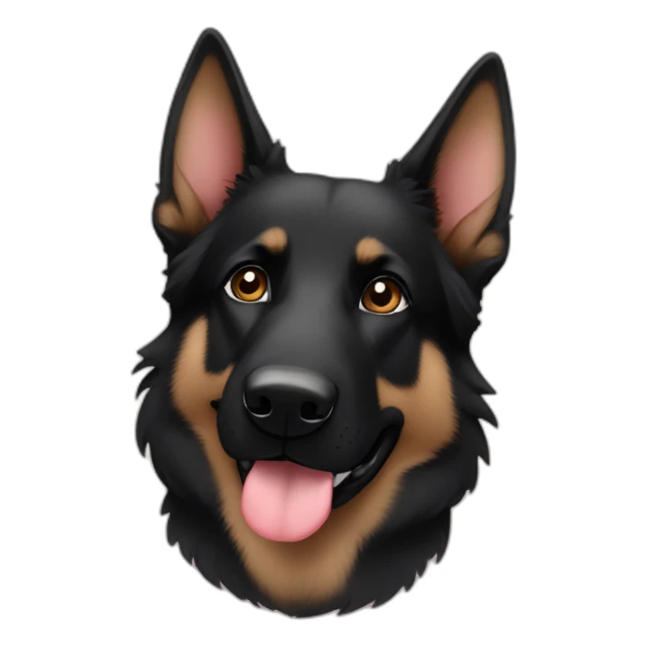 Black german shepherd with tan eyebrows and hearts sticker