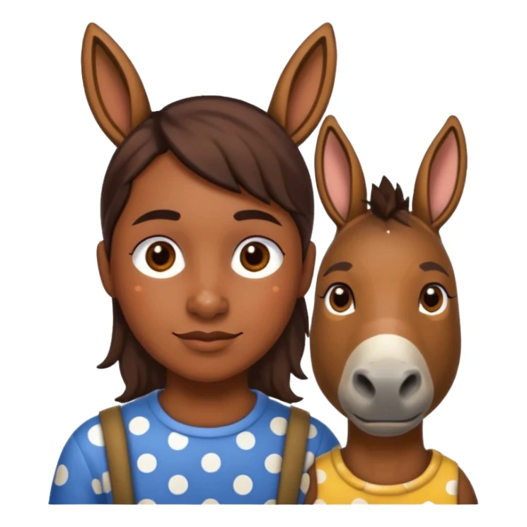 polka dots human body and donkey face sticker