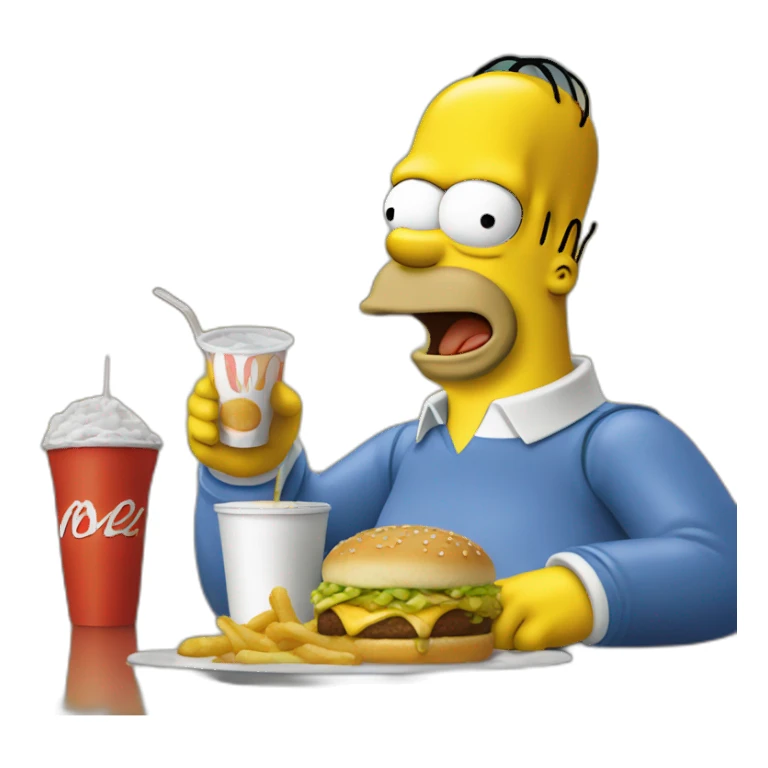 homer simpson eating mcdonald sticker