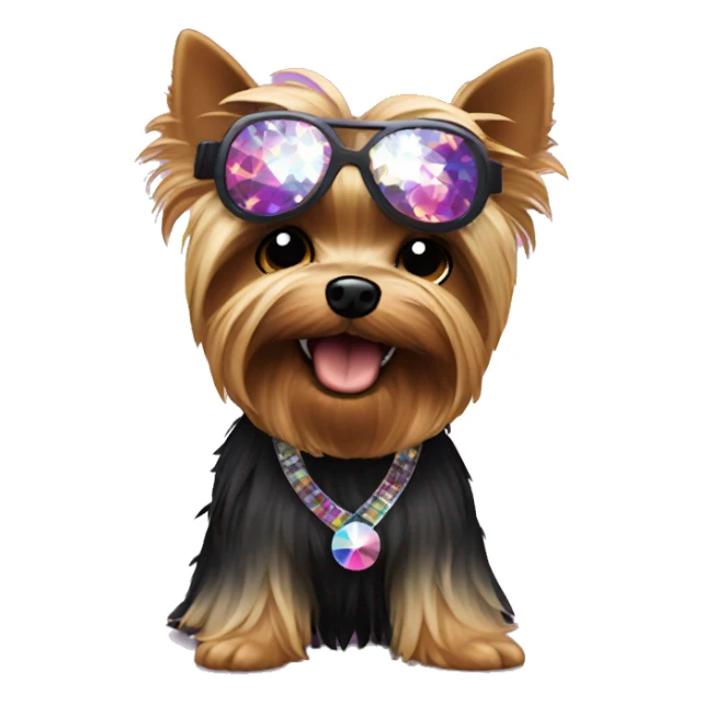 Yorkie dancing disco  sticker