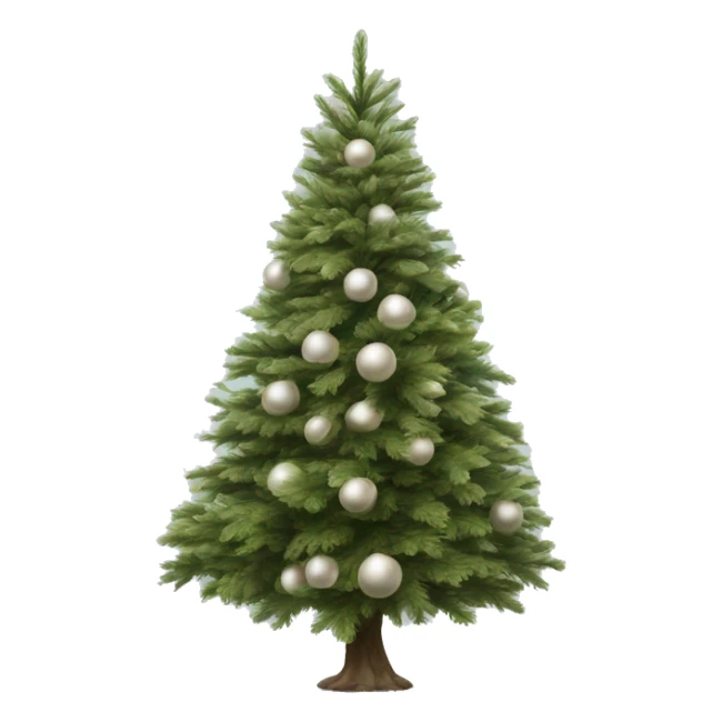 Realistic isolated off white fir christmas tree   sticker