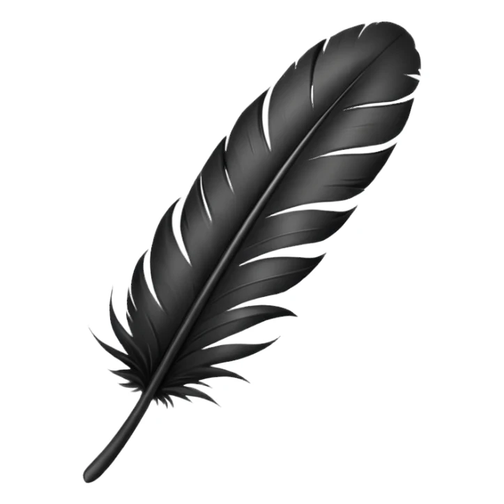 black feater sticker