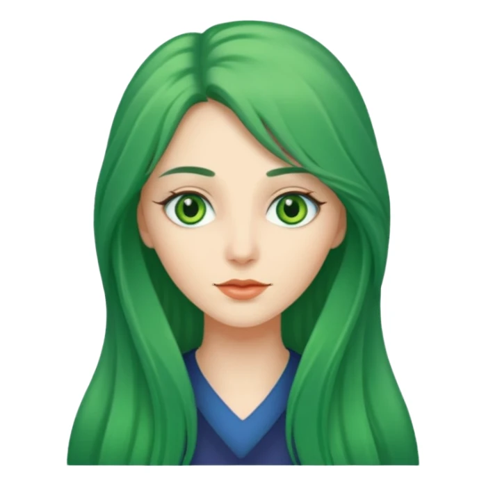 long green haired woman sticker