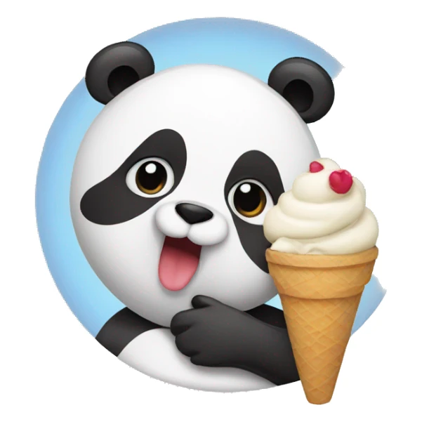 Panda eating ice cream sticker