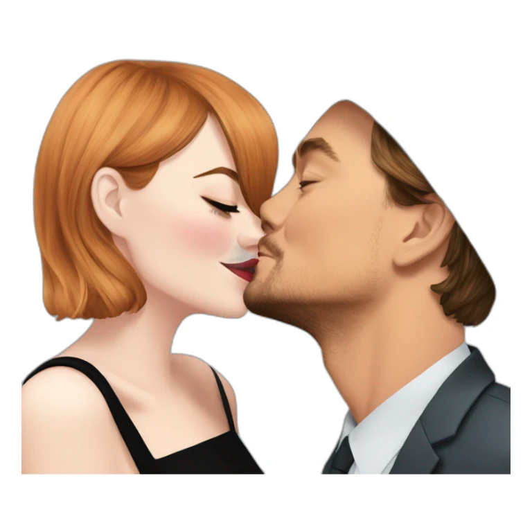 Emma Stone kissing Leonardo DiCaprio  sticker