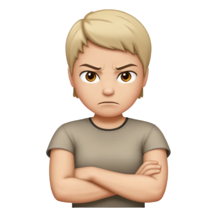 Arms crossed mad sticker