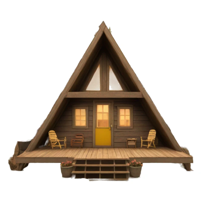 Vintage a-frame cabin with front deck sticker