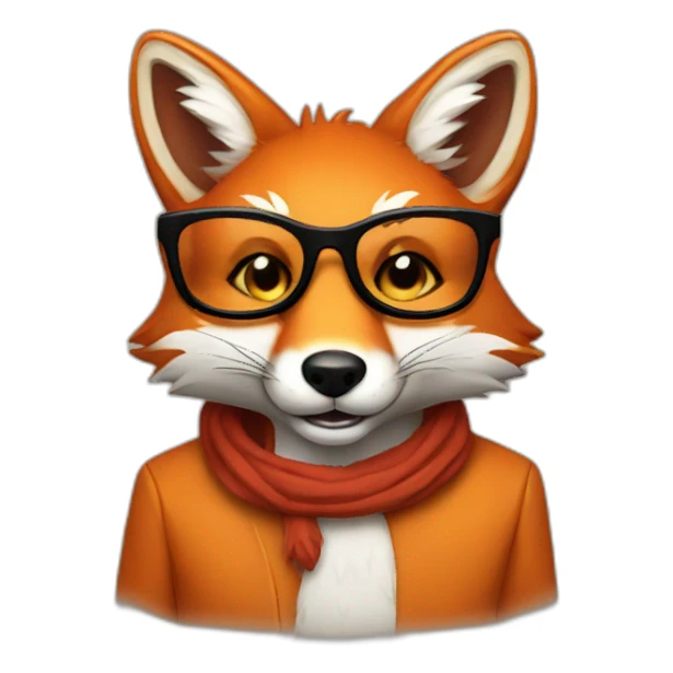 fox with glasses cheers sticker