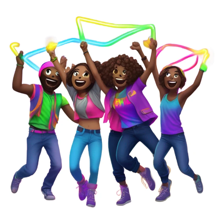 Raver friends having a blast  sticker