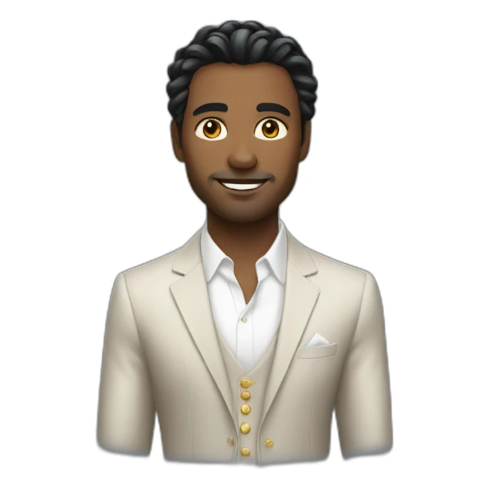 Rich guy, black hairstyle  sticker