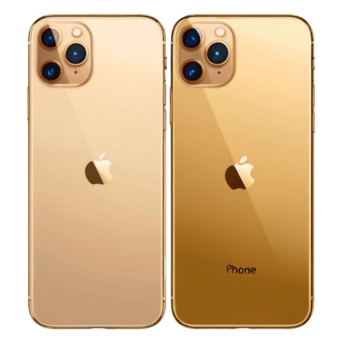 Gold iPhone 16 Pro Max, front and rear view sticker