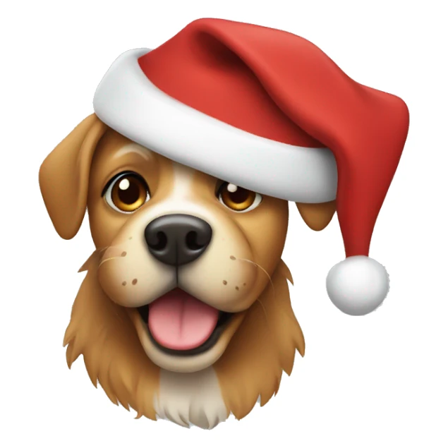 Dog wearing Christmas hat sticker