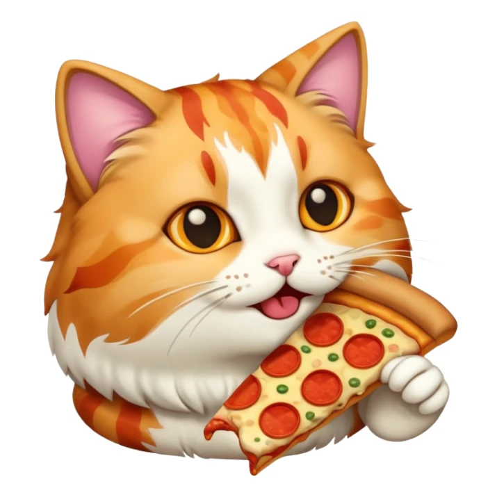 Cat eat pizza sticker