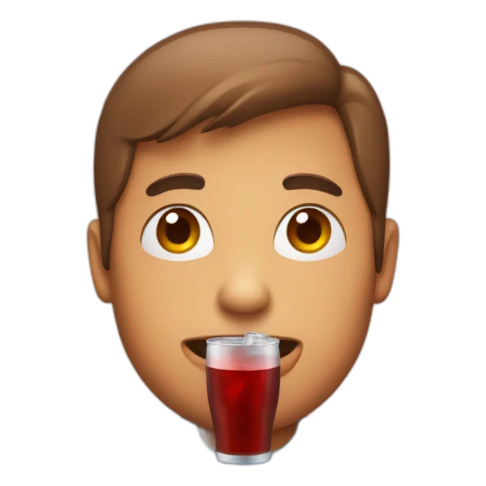 a person drink cola sticker