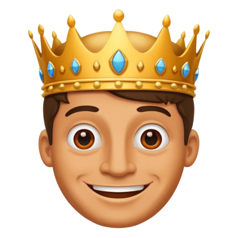 Catoon men king face with fly sticker