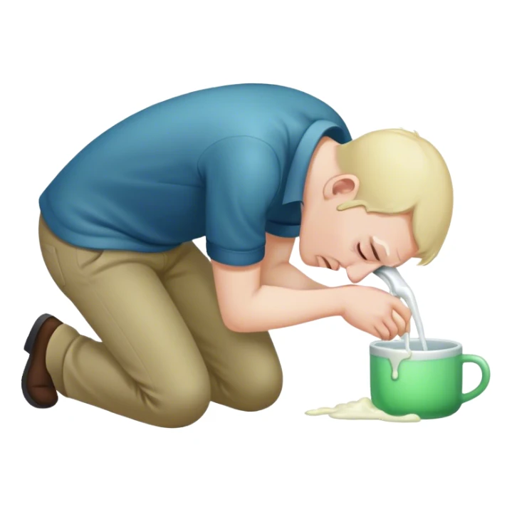bent over man vomiting sticker
