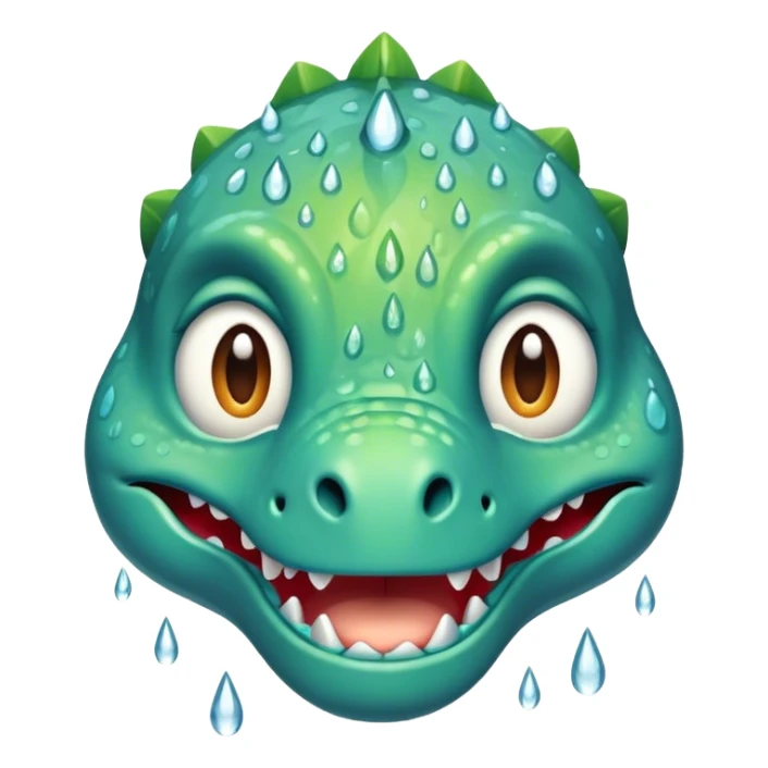 dinosaur face rain tear  sticker