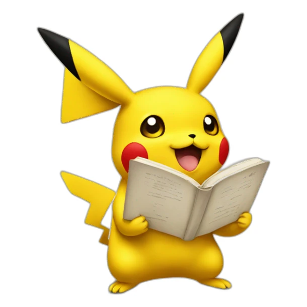 Pikachu reading sticker